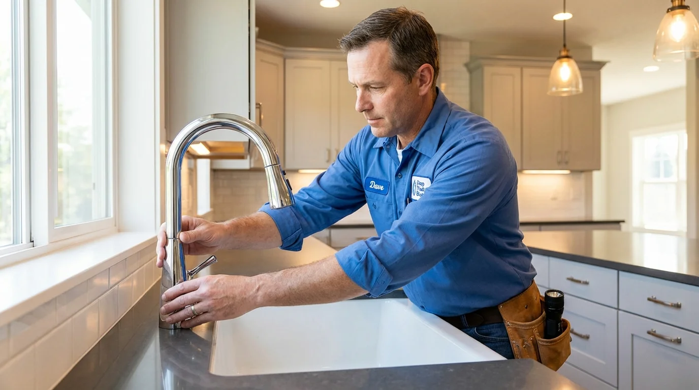 Kitchen faucet installation by Johns Plumbing LLC in Riverview
