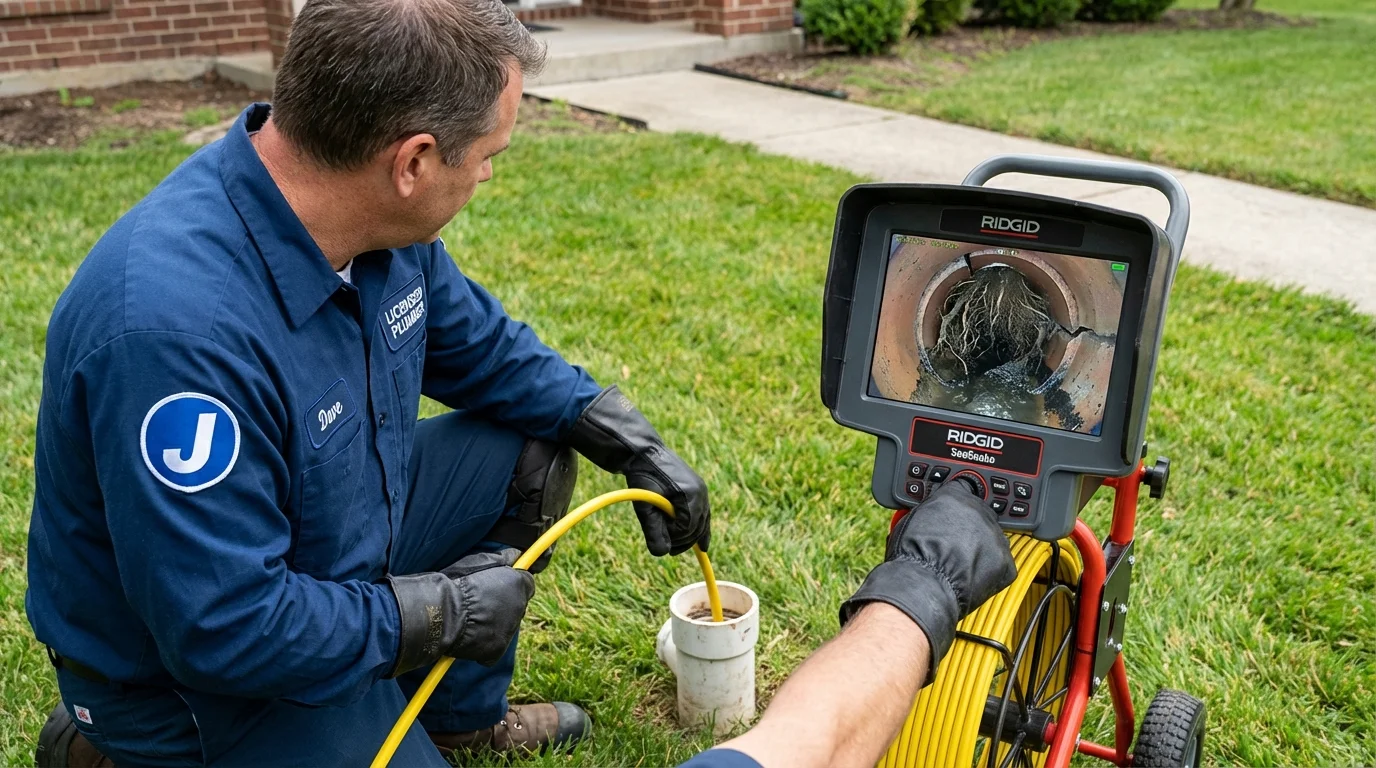 Sewer camera inspection being performed by Johns Plumbing LLC in Riverview