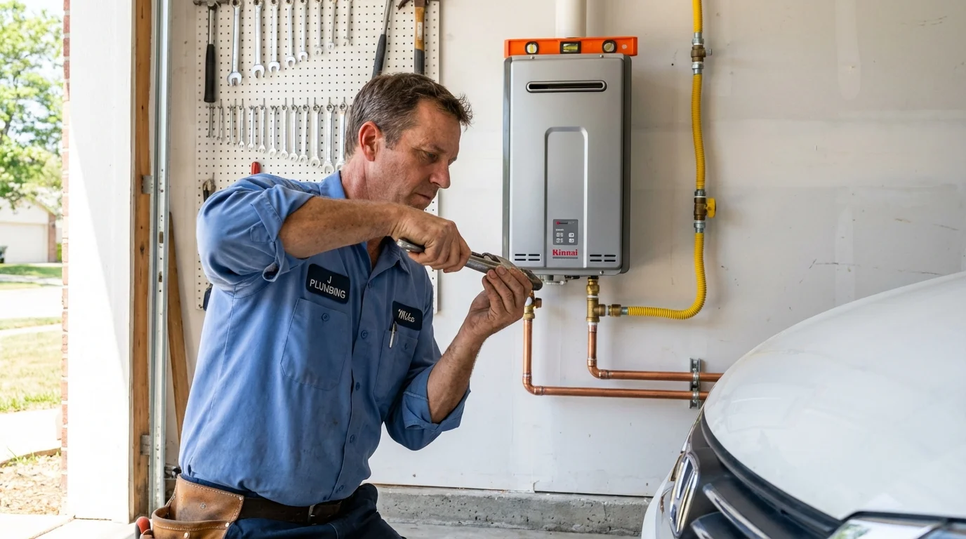 Tankless water heater installation by a Johns Plumbing LLC plumber in Riverview